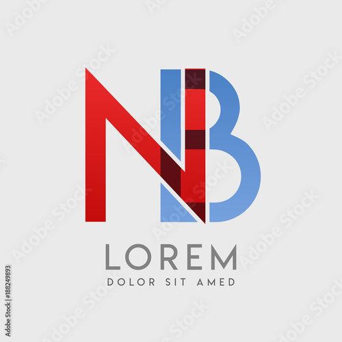 NB logo letters with "blue and red" gradation