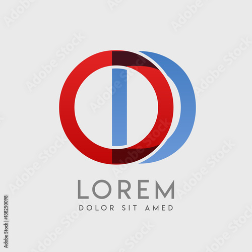 OD logo letters with "blue and red" gradation