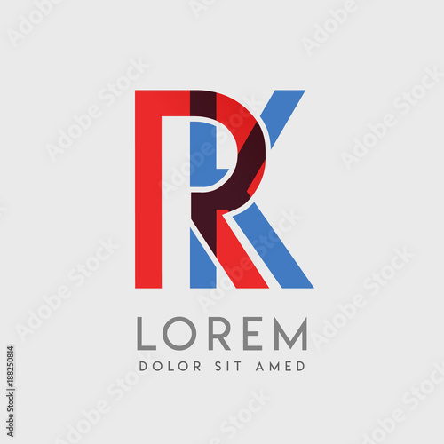 RK logo letters with "blue and red" gradation