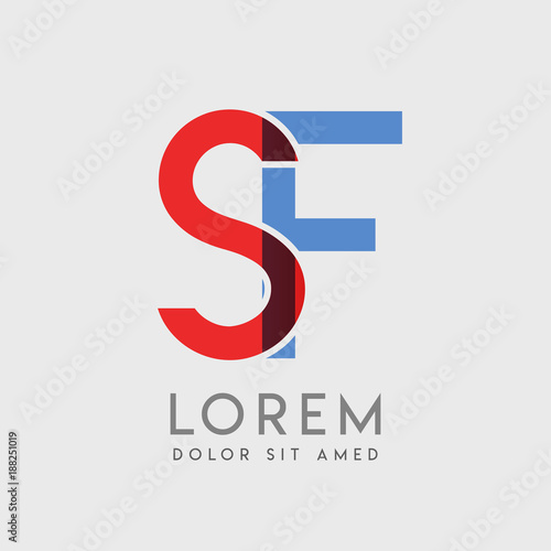SF logo letters with "blue and red" gradation