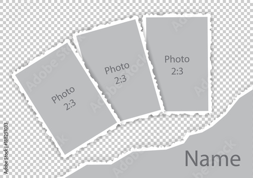 Torn edges borders paper style photo frames template