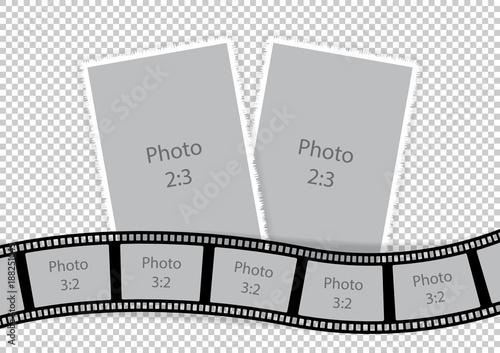 Collage of photo frames from film template ideas