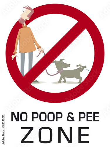 No poop & pee. Information sign for dog owners.