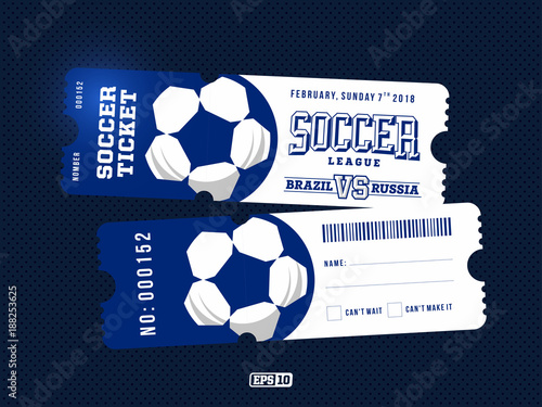 two modern professional design of football tickets in blue theme