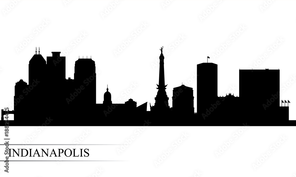 Indianapolis city skyline silhouette background