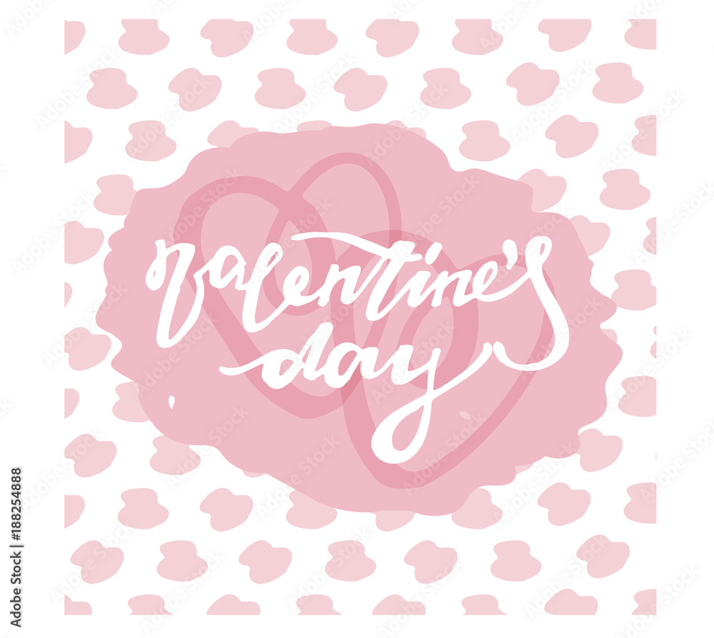 Hand drawn doodle banner- Happy Valentines Day. Love you