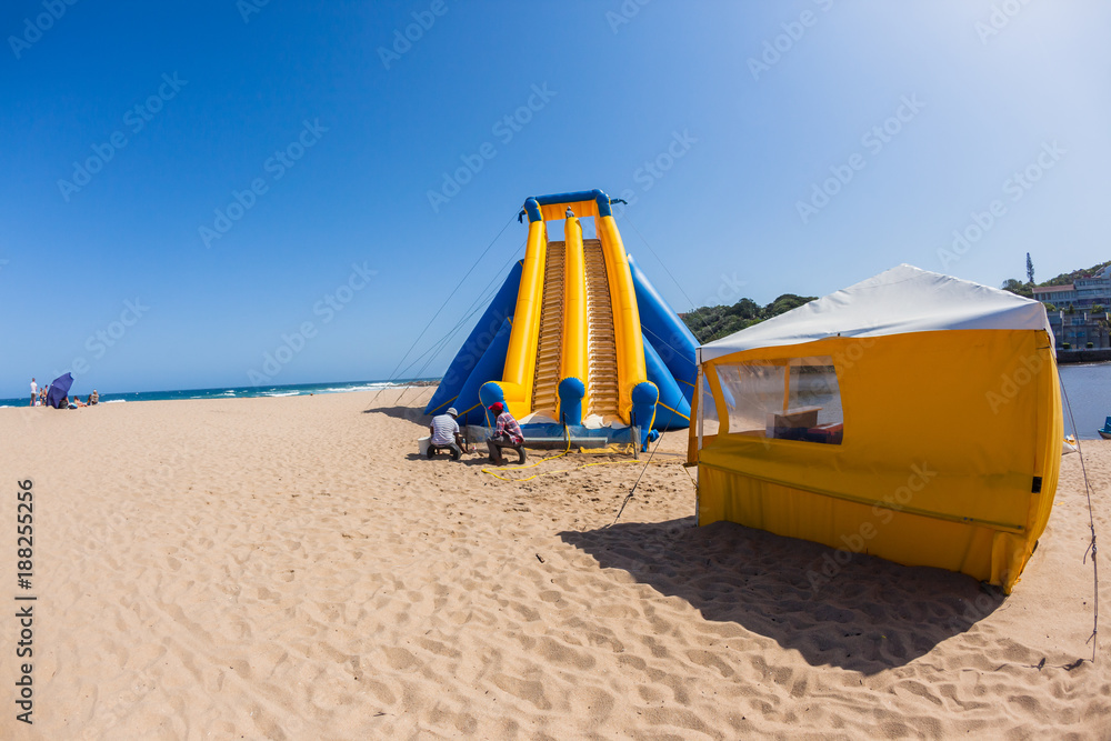 Beach Holidays Public Rides High Water Slide air inflated structure. Beach Holidays Public Rides High Water Slide air inflated structure.
