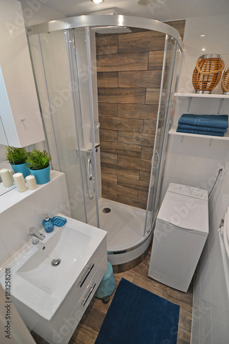 Small bathroom with a shower