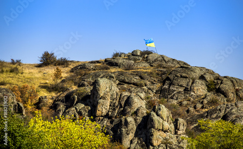 top of canyon with flag photo