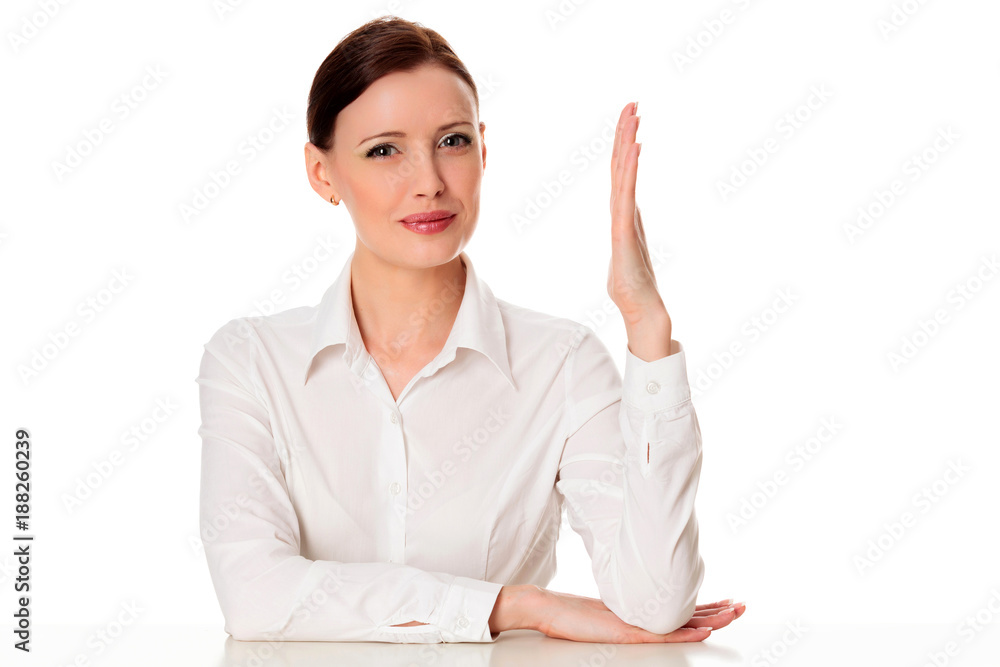 Pretty business woman or student isolated on white background Pretty business woman or student isolated on white background
