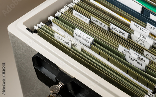 Konstfotografi Home filing system for Social Security organized in folders