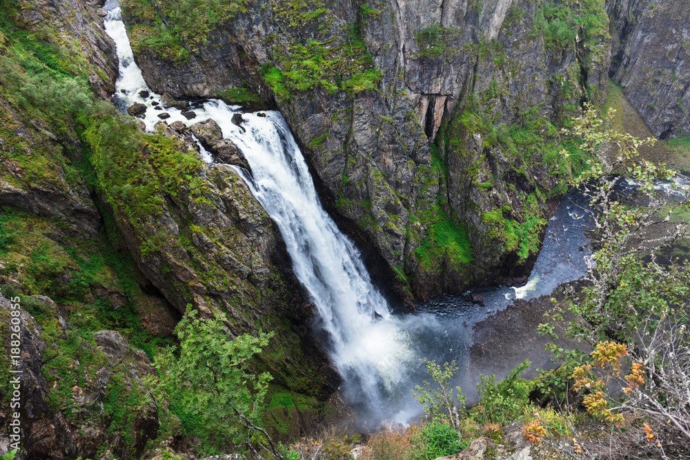 Voringsfossen Waterfall. Hordaland, Norway
