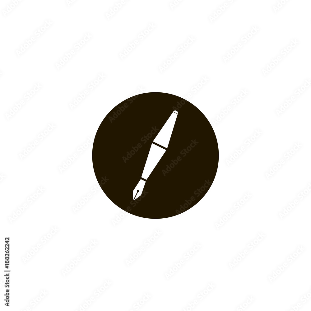 Fountain pen icon. flat design