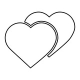 love hearts valentines day symbol vector illustration outline