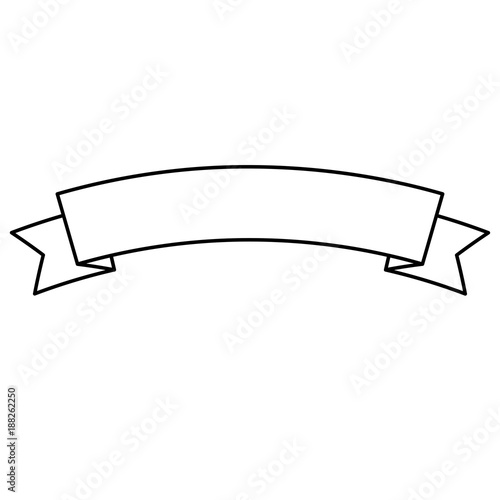 ribbon banner decoration ornament icon vector illustration outline