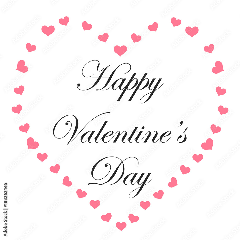 Happy Valentines Day Hand Drawing  Lettering design. Vector illustration