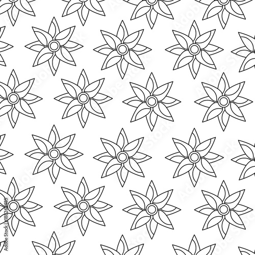 seamless pattern flower natural decoration vector illustration outline