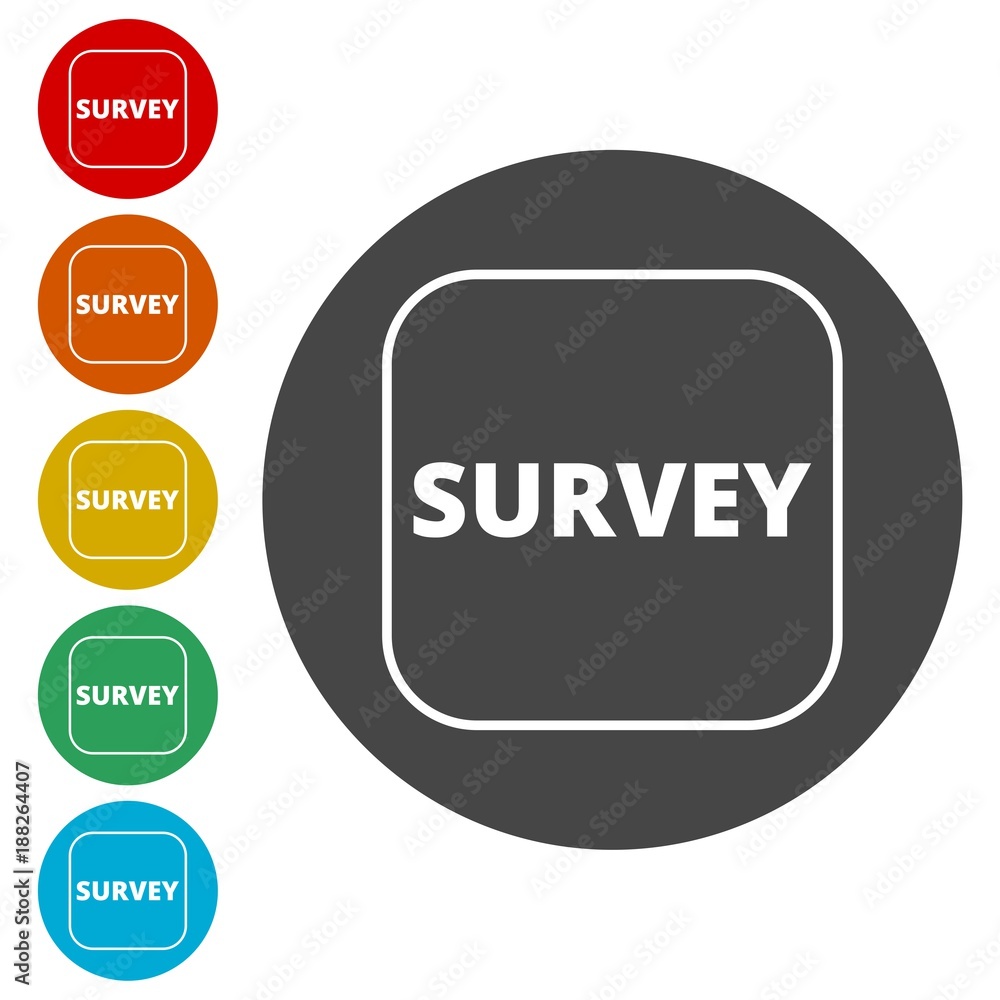 Survey sign, Survey traffic sign, Survey icon Survey sign, Survey traffic sign, Survey icon