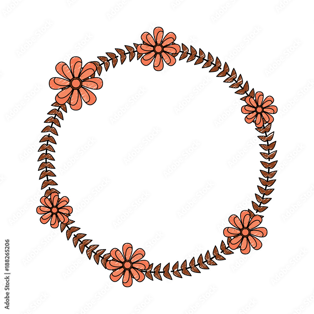 Obraz premium flower crown emblem icon image vector illustration design 
