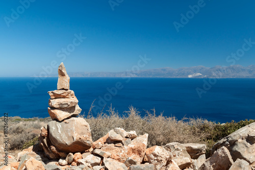 Bay view with blue lagoon on Crete  Greece