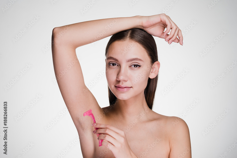 Teenage Girl Noticed Her Hair Her Armpits Wears Pink Bra Stock Vector by  ©svsunny 418731616