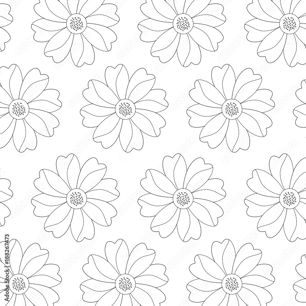 seamless pattern flower natural decoration vector illustration sticker design