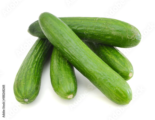 fresh cucumbers isolated on white