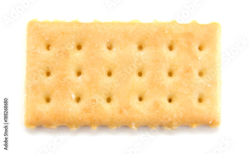Fényképezés Salty cracker in square shape on white background