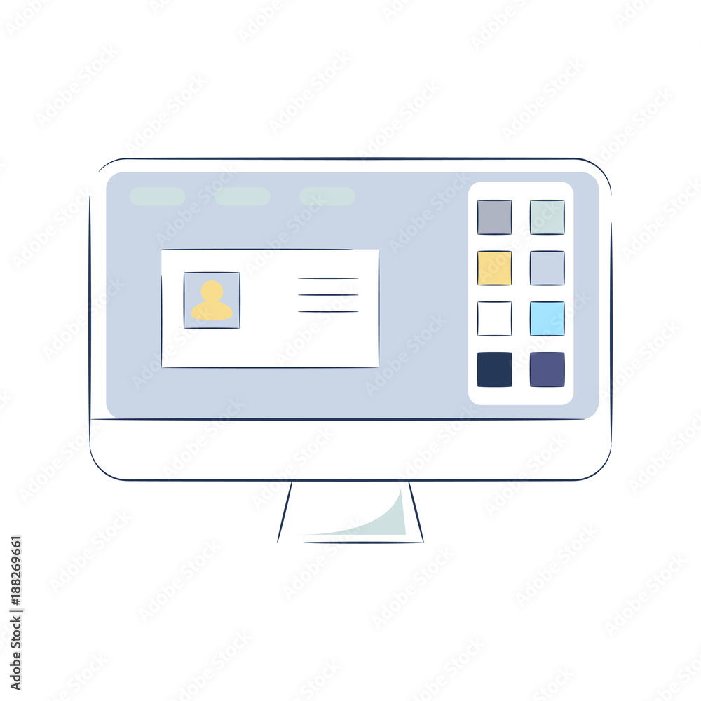 Pc monitor vector icon. Pc monitor vector icon.