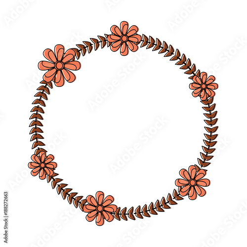 flower crown emblem  icon image vector illustration design 