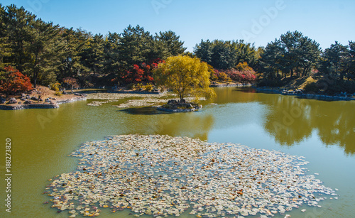 Jun 22, 2017 Donggung Palace and Wolji Pond in Gyeongju, South Korea - famous tourist destination photo