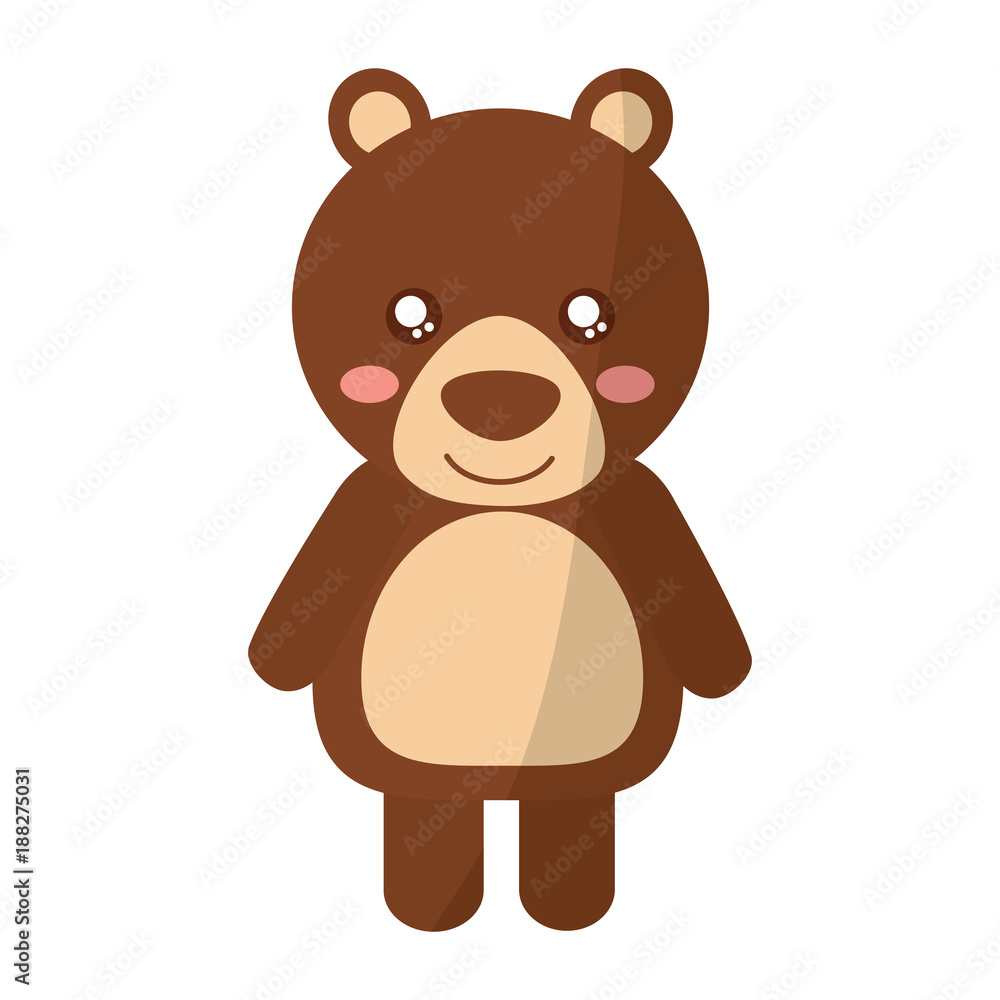 Obraz premium cute bear animal standing cartoon wildlife vector illustration