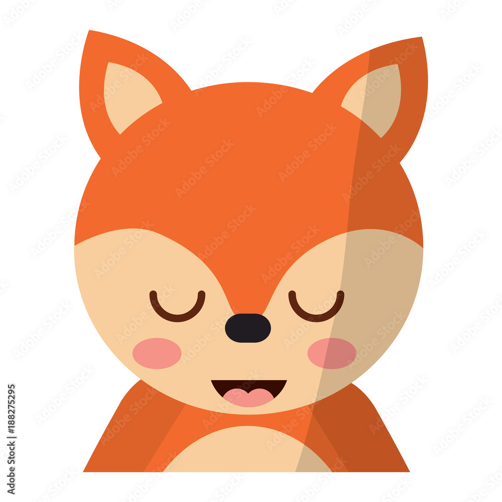 cute portrait fox animal baby with close eyes vector illustration cute portrait fox animal baby with close eyes vector illustration