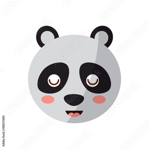 Fototapeta Naklejka Na Ścianę i Meble -  cute panda bear head animal close eyes cartoon vector illustration