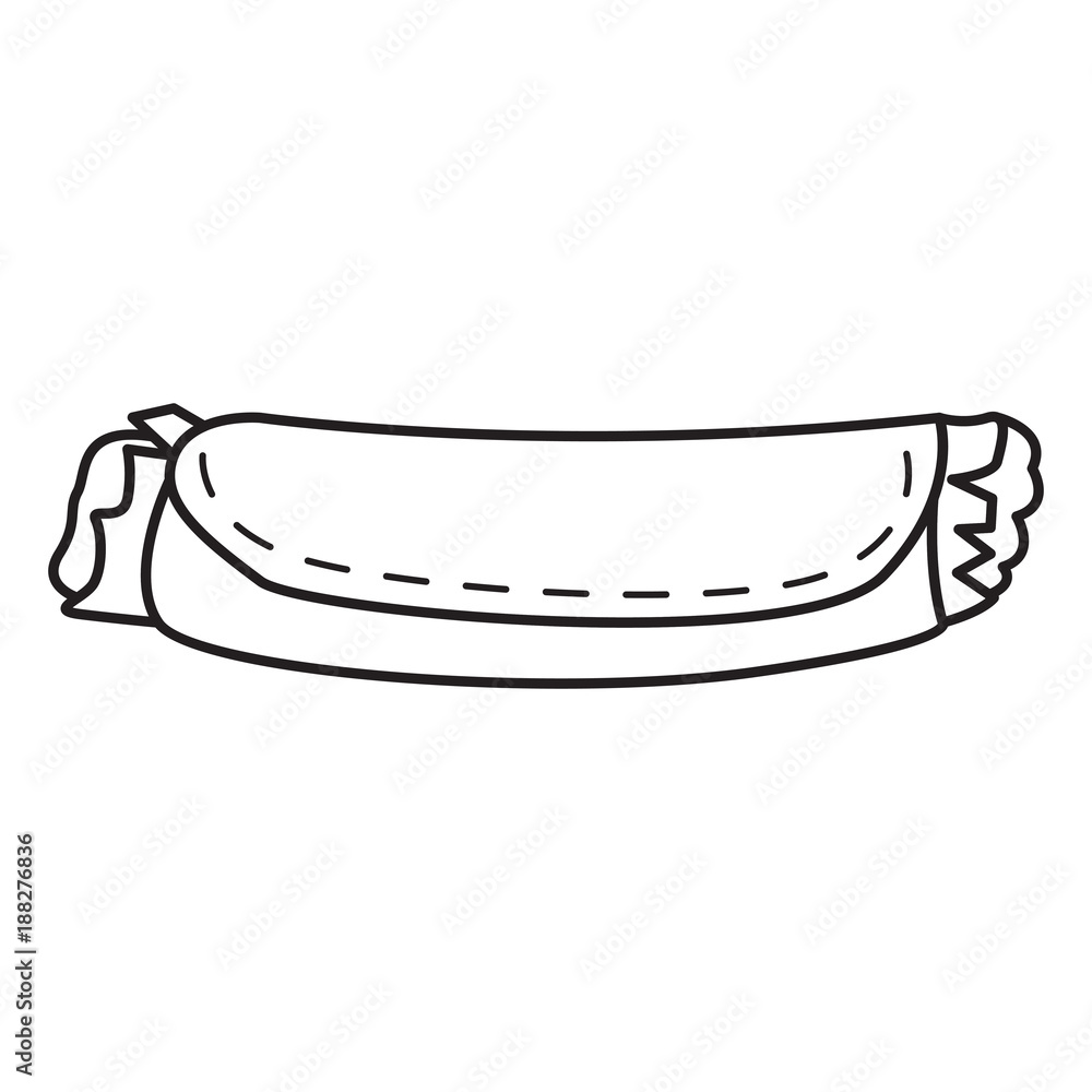 Isolated burrito outline