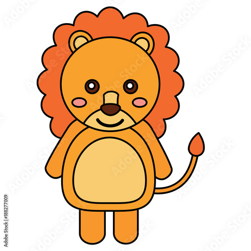lion cute animal icon image vector illustration design 