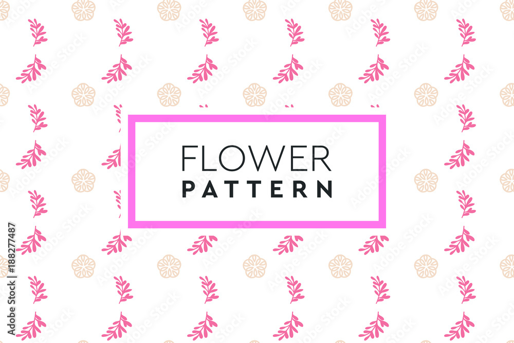 Hand drawn flower pattern. Simple, natural design for background, packaging, texture.