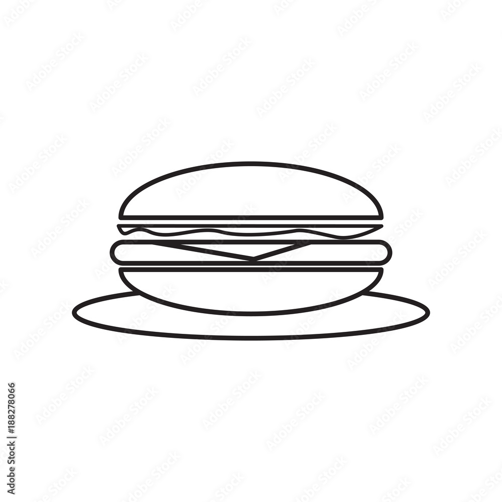 Isolated hamburger outline