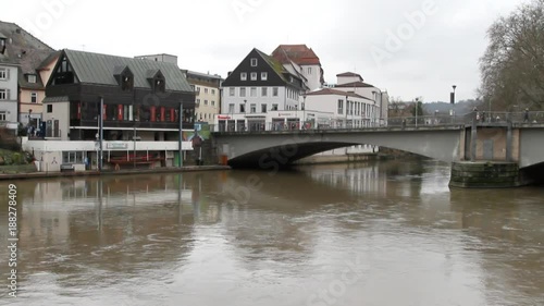 Neckar River, bridge and city. Tubingen, Baden-Wurttemberg, Germany photo