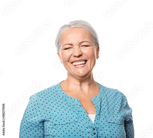 Portrait of laughing mature...