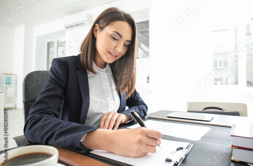 Attractive young lawyer in ...