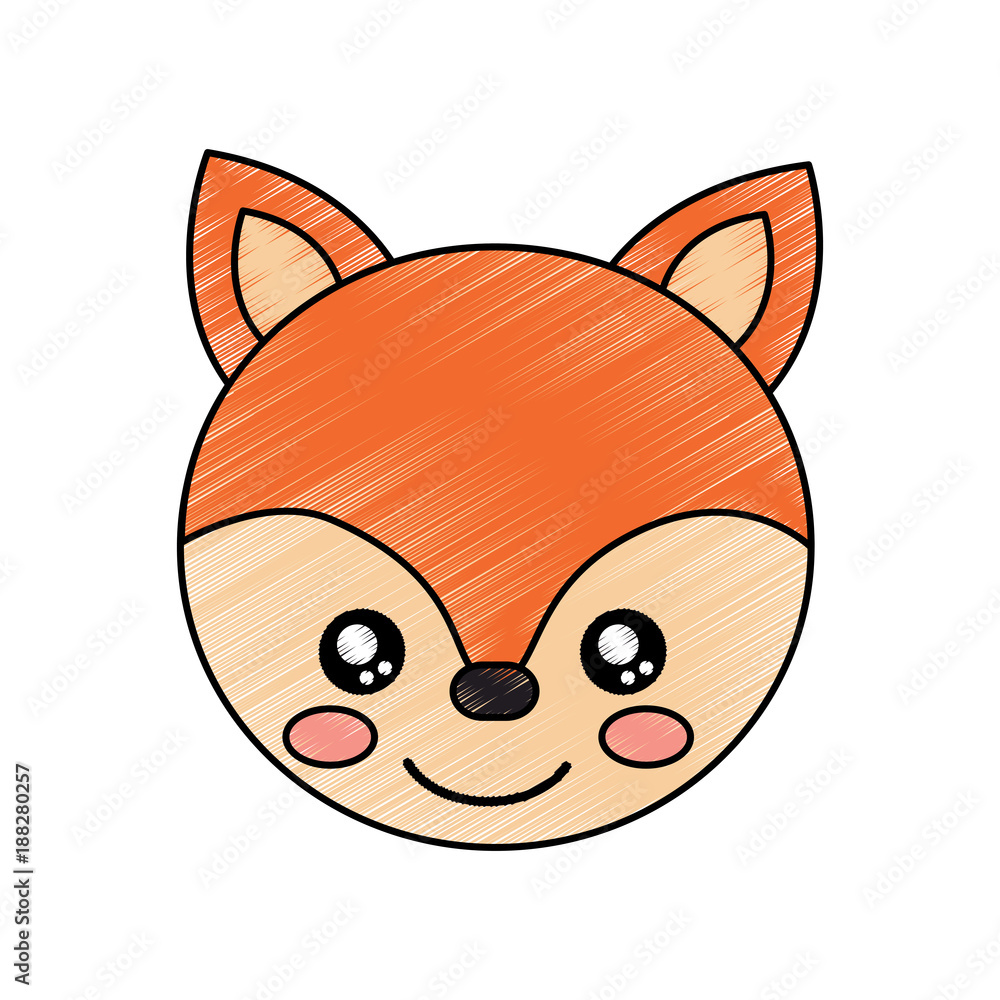 cute animal fox head baby vector illustration drawing design cute animal fox head baby vector illustration drawing design