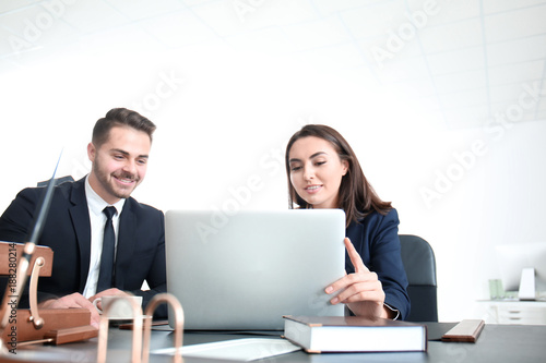 Young team of lawyers at wo...