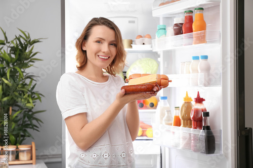 Beautiful woman with tasty ...