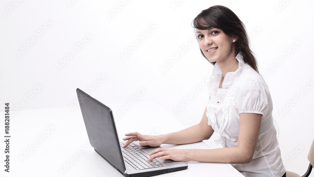 young woman typing text on laptop keyboard young woman typing text on laptop keyboard