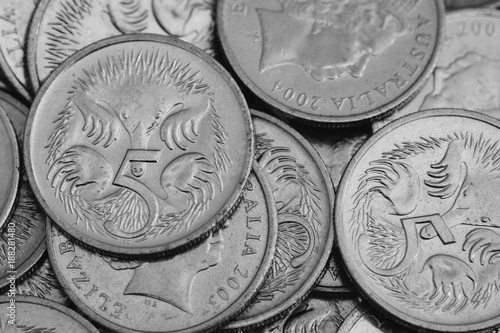 Australian Currency 5 Cent Coins photo