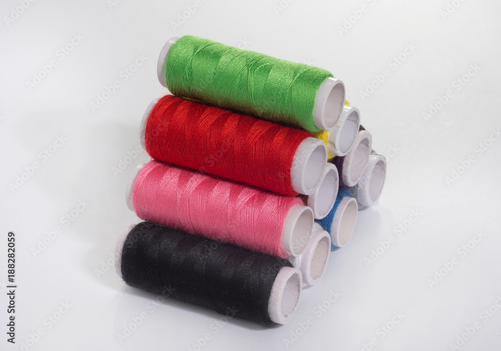 Colorful thread on white isolated background. Colorful thread on white isolated background.