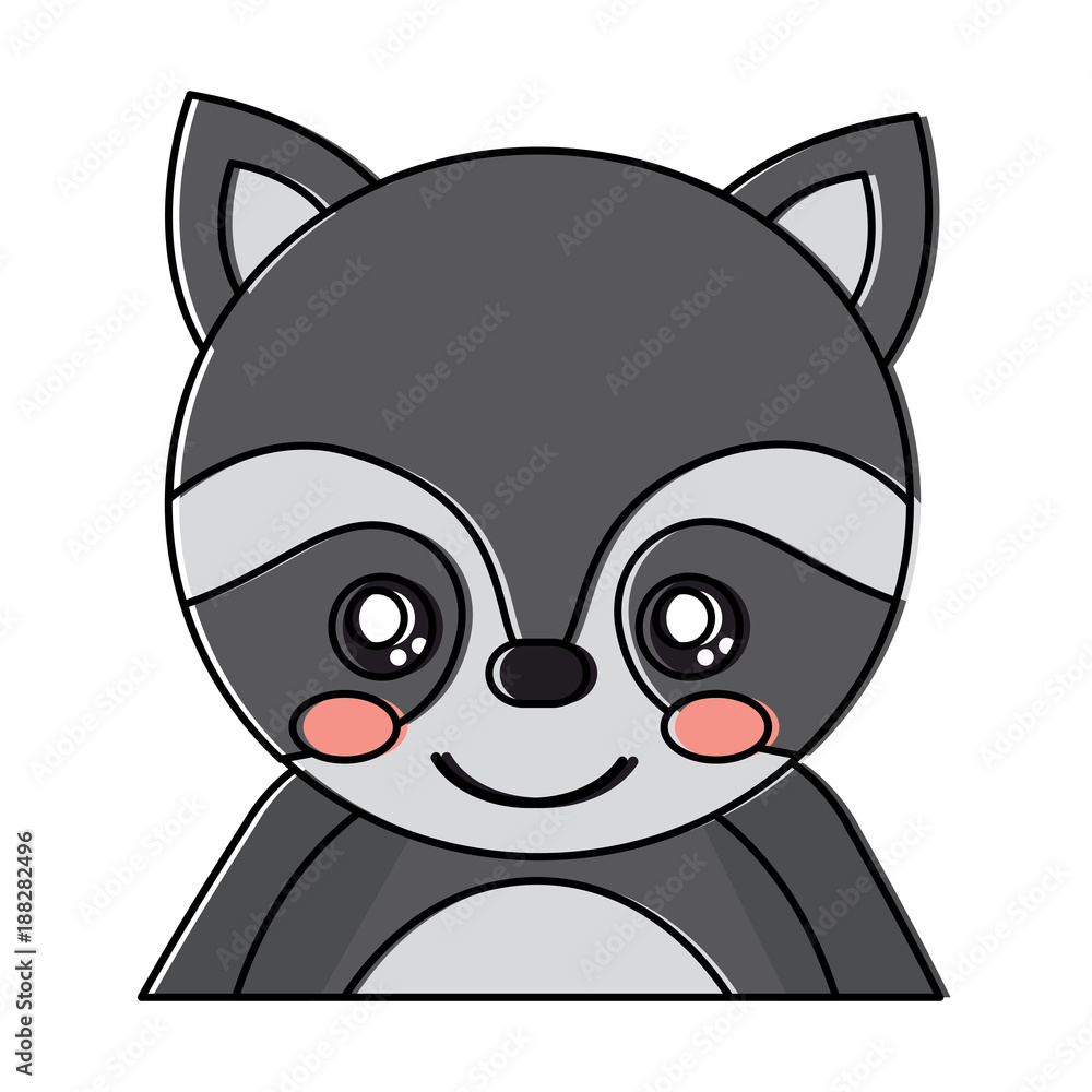 cute portrait raccoon animal baby vector illustration cute portrait raccoon animal baby vector illustration