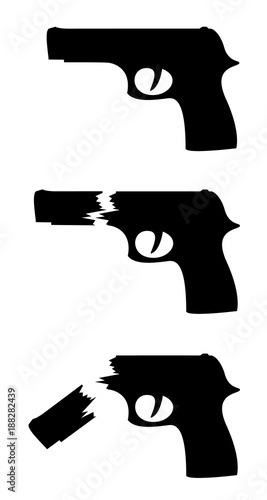 Waffe zerbricht