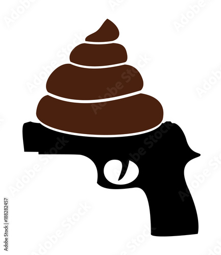 Kot auf Waffe